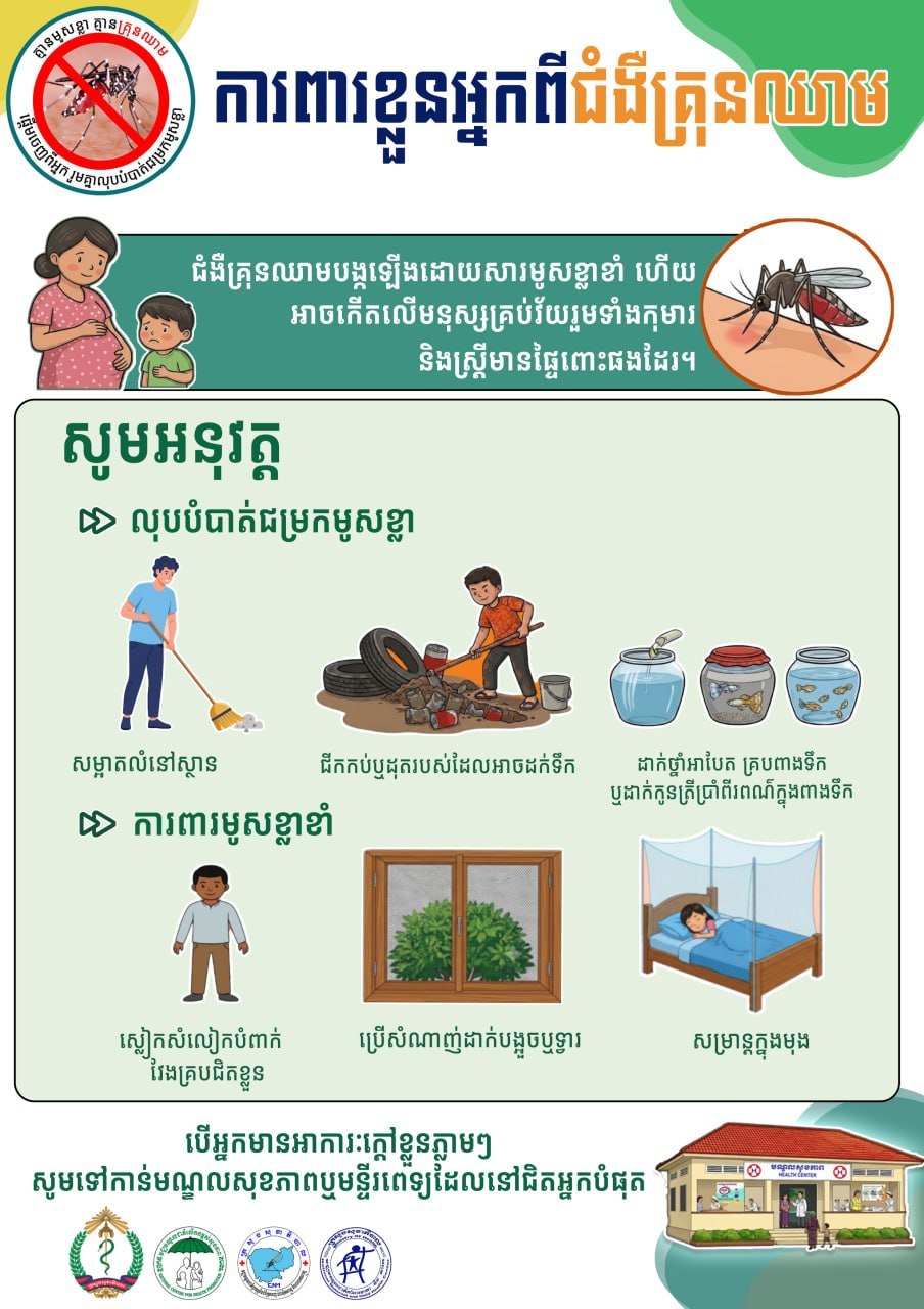 ការពារខ្លួនអ្នកពីជំងឺគ្រុនឈាម សូមចូលរួមទប់ស្កាត់ជំងឺគ្រុនឈាមទាំងអស់គ្នា!